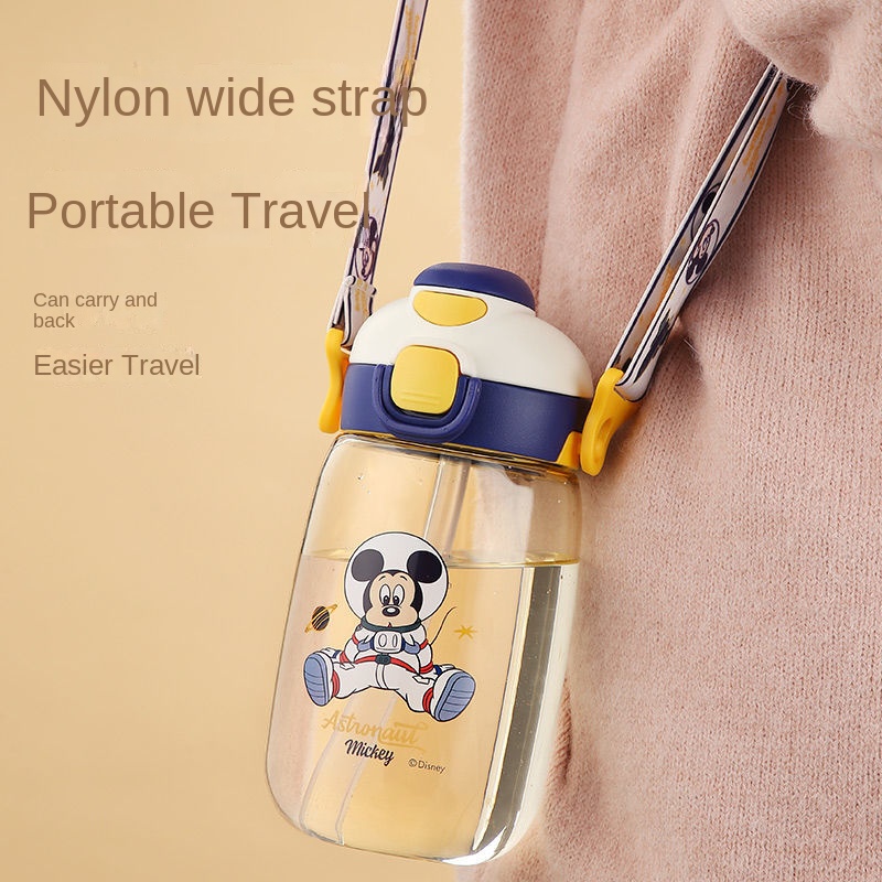 Bình Nước Nhựa Có Ống Hút Họa Tiết Disney Dễ Thương Cho Bé