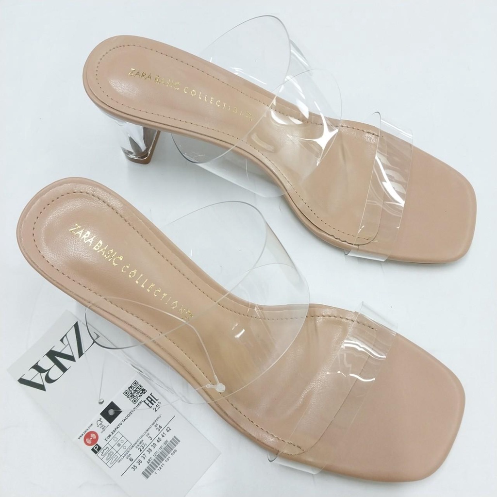 Guốc ZR quai ngang trong, gót trụ trong 7cm