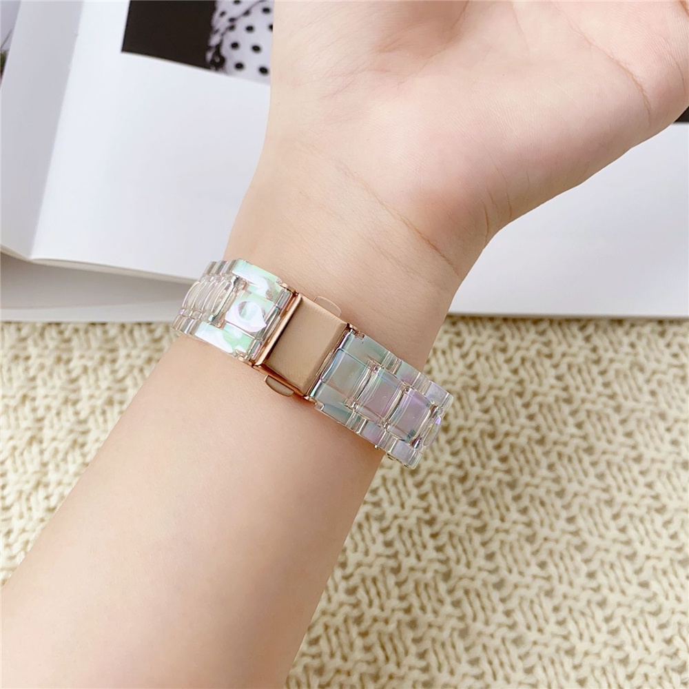 Dây Đeo Đồng Hồ 2 Màu Laser Trong Suốt Lấp Lánh Cho Samsung Galaxy Watch 5 4 4 Classic 40 / 44 / 42 / 46mm