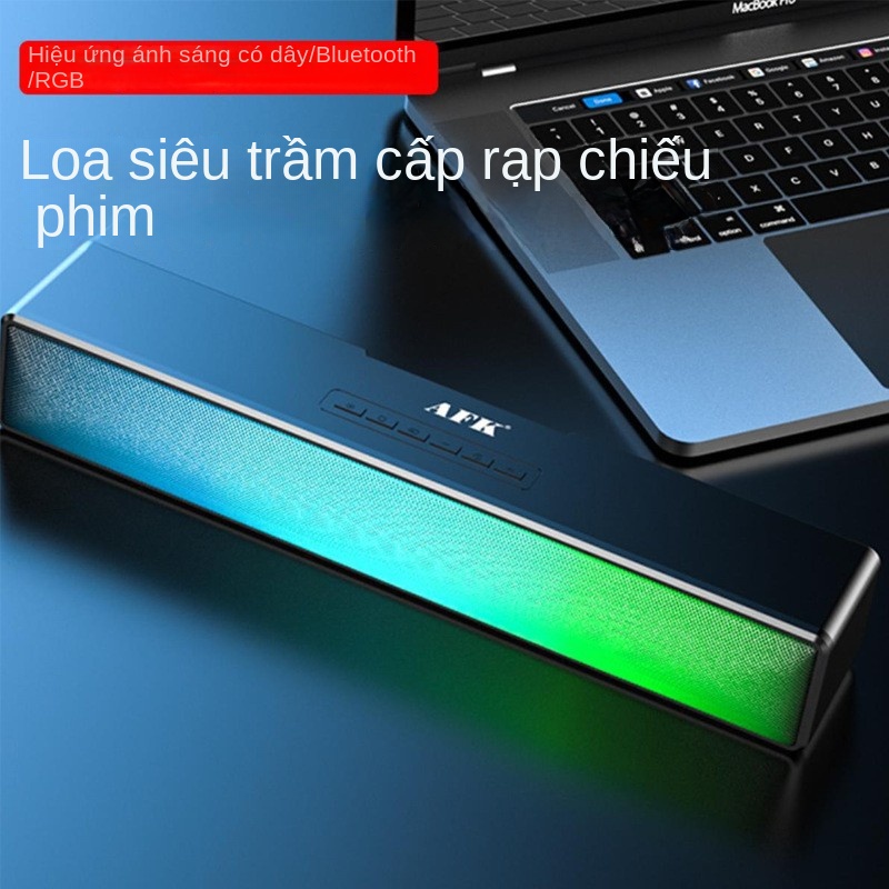 loa máy tính-Soundbar loudspeakerLoa Kép Có Đèn RGB Nhiều Màu Sắc Siêu Trầm Dành Cho Máy Tính Để Bàn