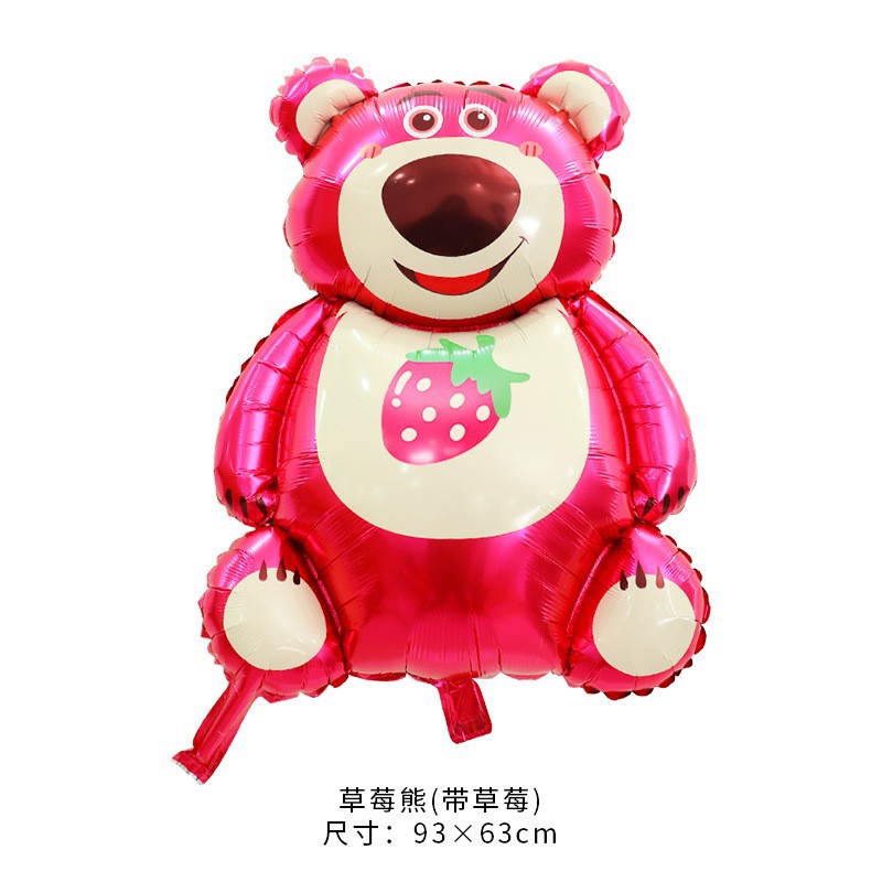 Bong Bóng Hình Gấu / Dâu Tây Cỡ Lớn Bằng Màng Nhôm Trang Trí Tiệc Sinh Nhật / Sinh Nhật Cho Bé