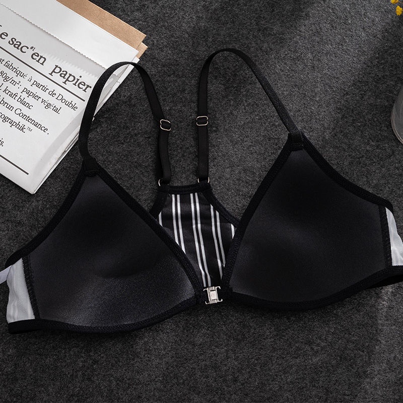 Áo Ngực Cotton Mỏng Không Gọng Khóa Trước In Họa Tiết Thời Trang Mùa Hè Cho Nữ