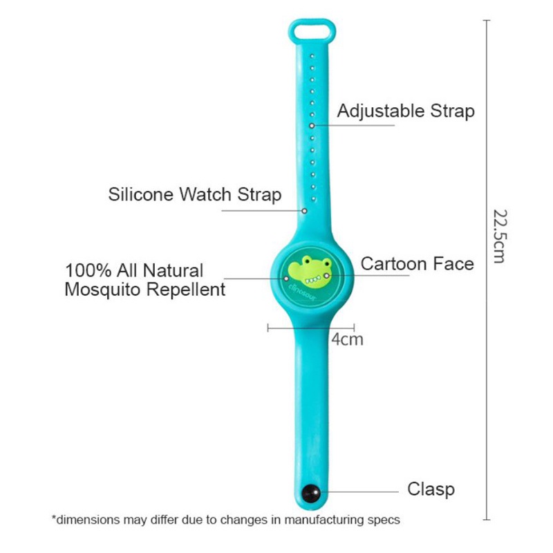 Đồng Hồ Đuổi Muỗi Hình Động Vật Hoạt Hình Có Đèn Led Dành Cho Trẻ Em