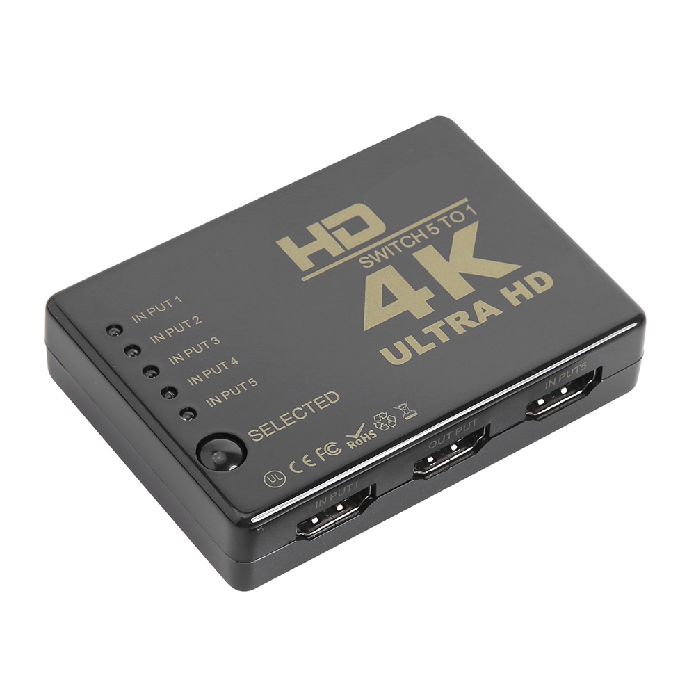 Bộ Chia Chuyển Đổi Video 4K 2K 5x1 HDMI 5 Đầu Vào 1 Đầu Ra Kèm Remote Điều Khiển