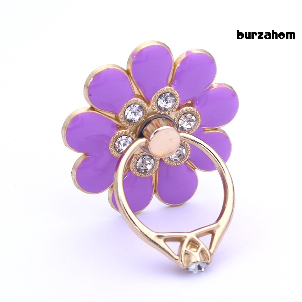 Giá Đỡ Điện Thoại / Máy Tính Bảng Bằng Kim Loại Hình Hoa Đính Đá Xoay 360 Độ Thông Dụng