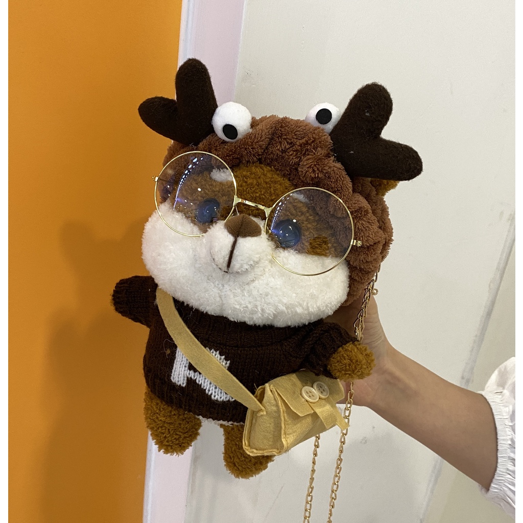 Túi đeo chéo TENDER AFTERNOONS kiểu dáng búp bê nhồi bông hoạt hình đáng yêu thời trang dành cho nữ