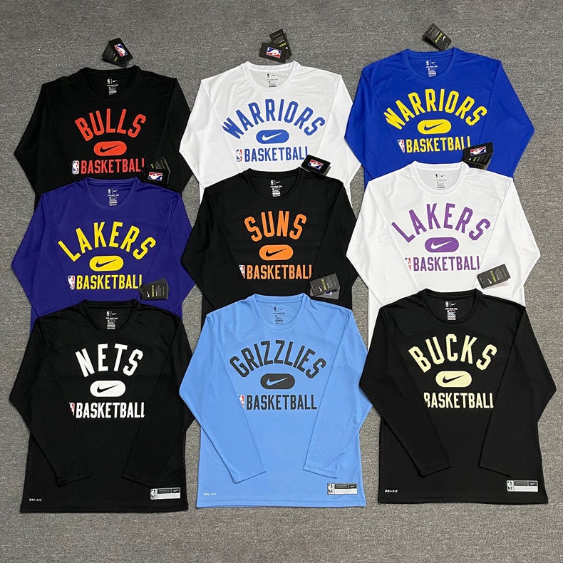 Áo Thun Bóng Rổ Lakers Warriors 2122 Dài Tay Mau Khô Thời Trang