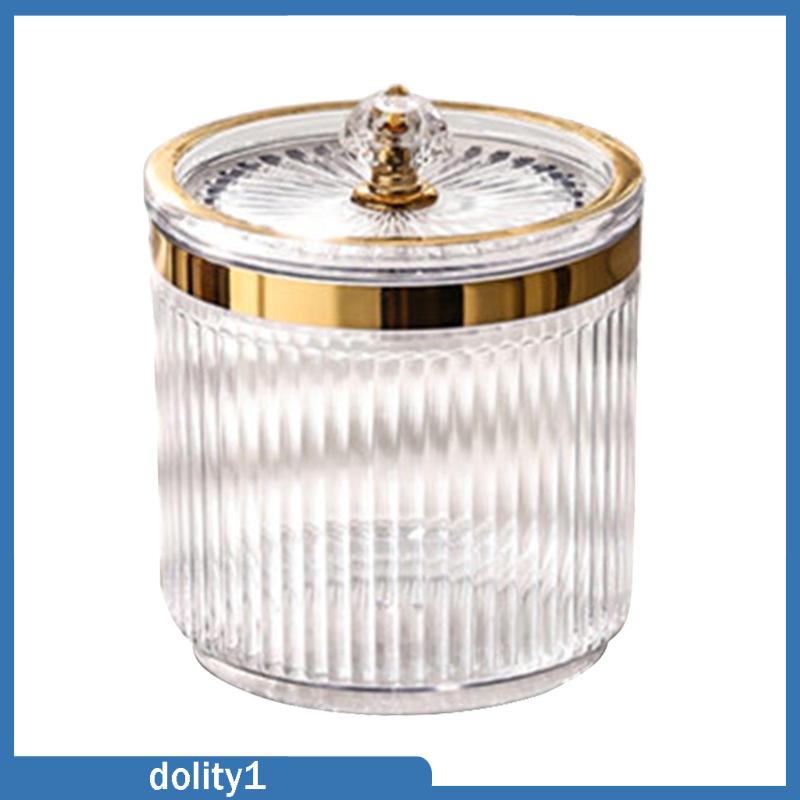 Giá Đỡ Bông Tăm Ngoáy Tai Trang Điểm Để Bàn Có Nắp Đậy