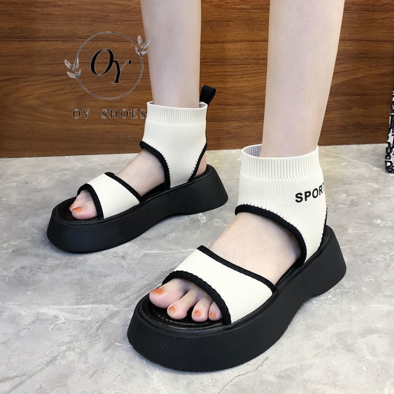 Xăng đan Cao Gót Đế Dày Hở Ngón Màu Đen Thời Trang Mùa Hè Dành Cho sandals Nữ
