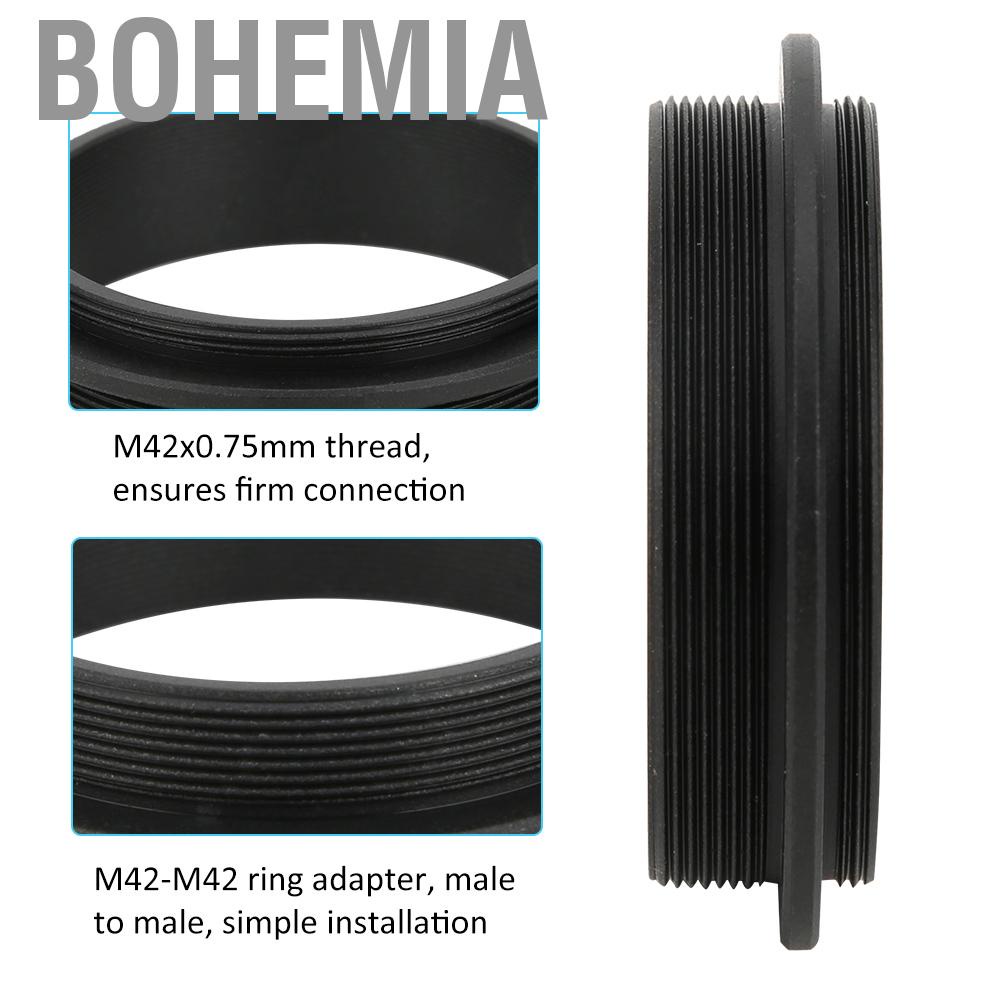 Bohemia Step-Up Adapter Ring  M42-M42 M42x0.75mm 42mm-42mm Aluminum Alloy Material Male-to-Male Coupling for Filters