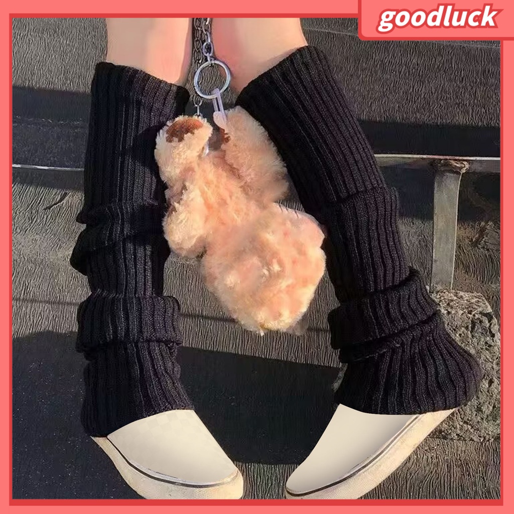1 Đôi Găng Tay Dệt Kim Dày Giữ Ấm Chân Màu Trơn Phong Cách Nhật Bản Ngọt Ngào Cho Nữ