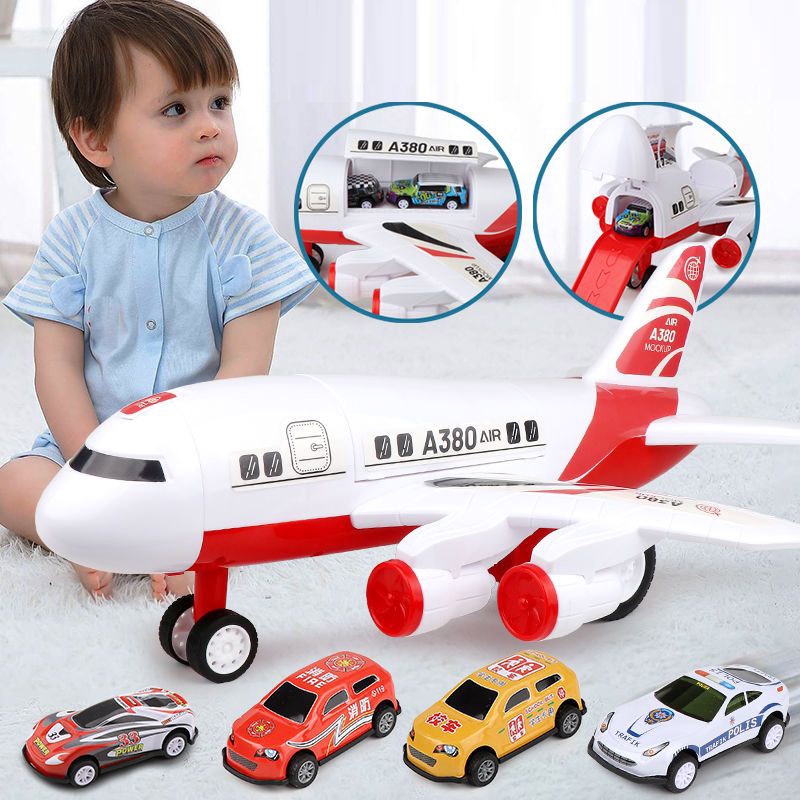 WO·WO Đồ Chơi Xe Hơi Biến Hình Lưng Máy Bay Bằng Hợp Kim Cỡ Lớn Dễ Thương Cho Bé