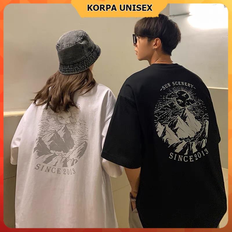 [ Ảnh Thật ] Áo thun tay lỡ form rộng in hình ngọn núi SUN SCENERY - phông ulzzang oversize unisex nam nữ