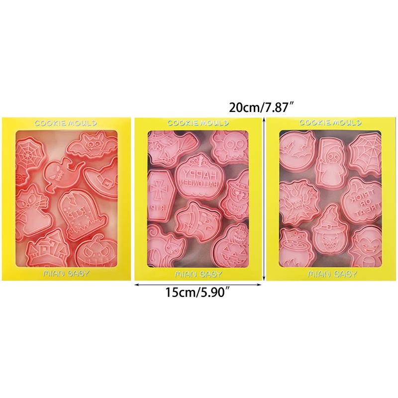 Set 24 Khuôn Làm Bánh Quy Bằng Nhựa PP Kiểu Dáng Hoạt Hình Phong Cách Halloween