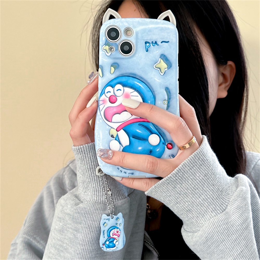 Ốp Điện Thoại TPU Mềm Hình Doraemon 3D Cho iPhone 14 13 12 11 Pro Max 12Pro 13Pro 14Pro 14Plus 14ProMax X XS Max XR 7 8 Plus