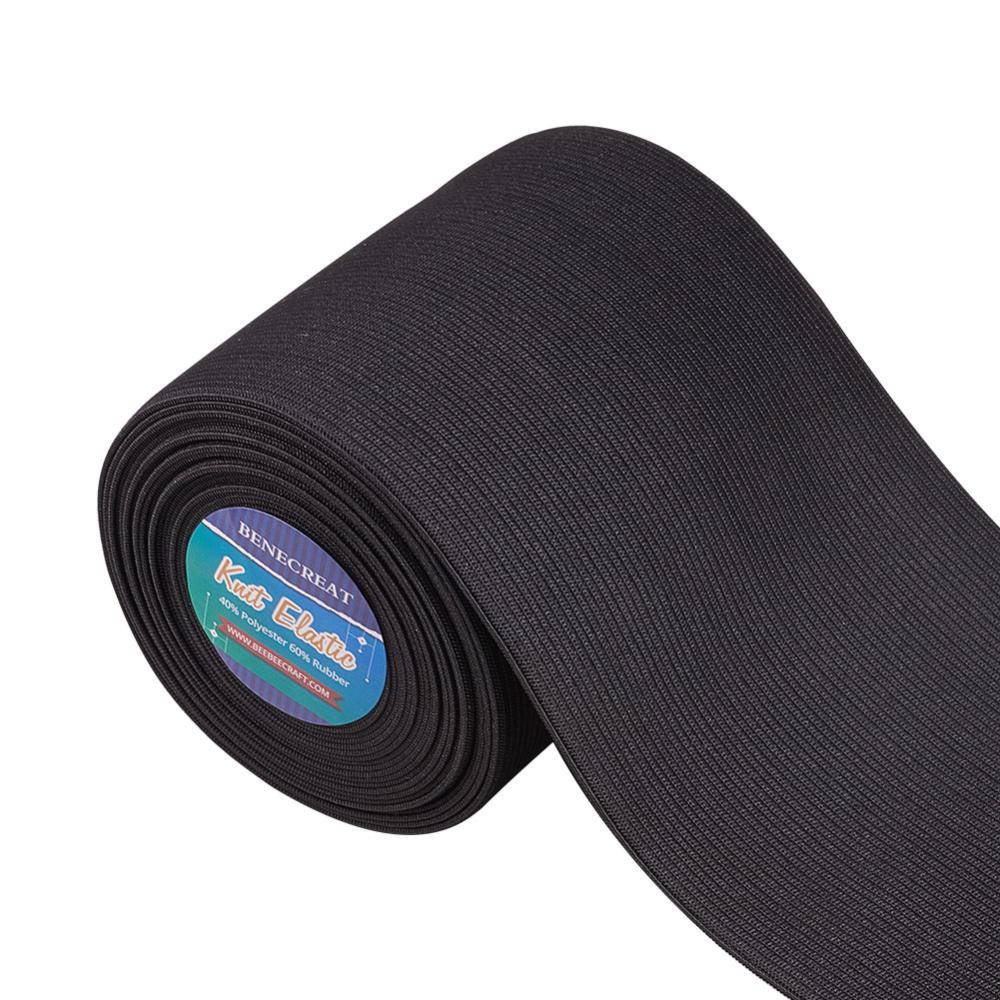 Cuộn Dây Thun Bản Rộng 100mm Dài 5M / 5.5 Yards Màu Đen Co Giãn Tốt Chuyên Dụng May Vá Quần Áo