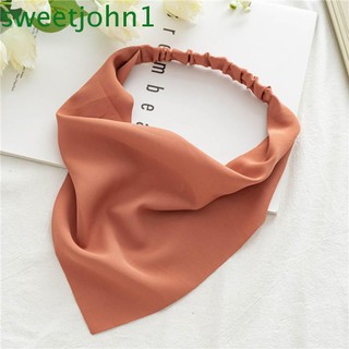 Khăn Đeo Đầu Màu Trơn Co Dãn Kiểu Vintage Cho Nữ