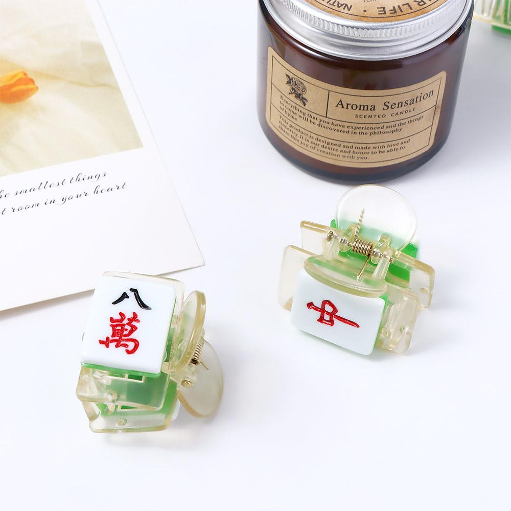 Kẹp Tóc Mini Họa Tiết Hoạt Hình Mạt Chược Sáng Tạo Dễ Thương Cho Nữ