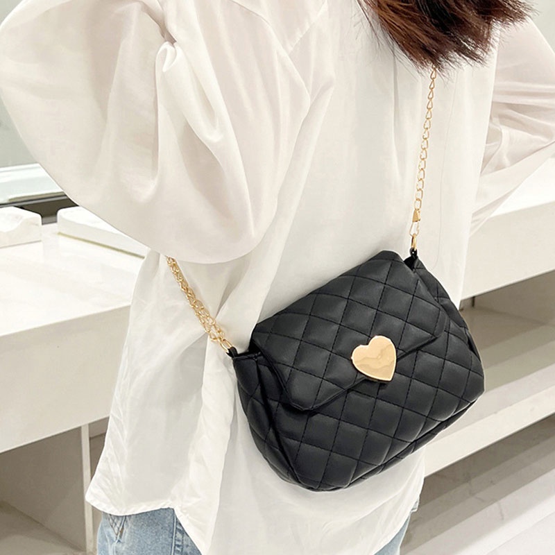 AlphaZ Túi Đeo Chéo Vai Thêu Hình Trái Tim Thời Trang Dễ Phối Đồ Cho Nữ