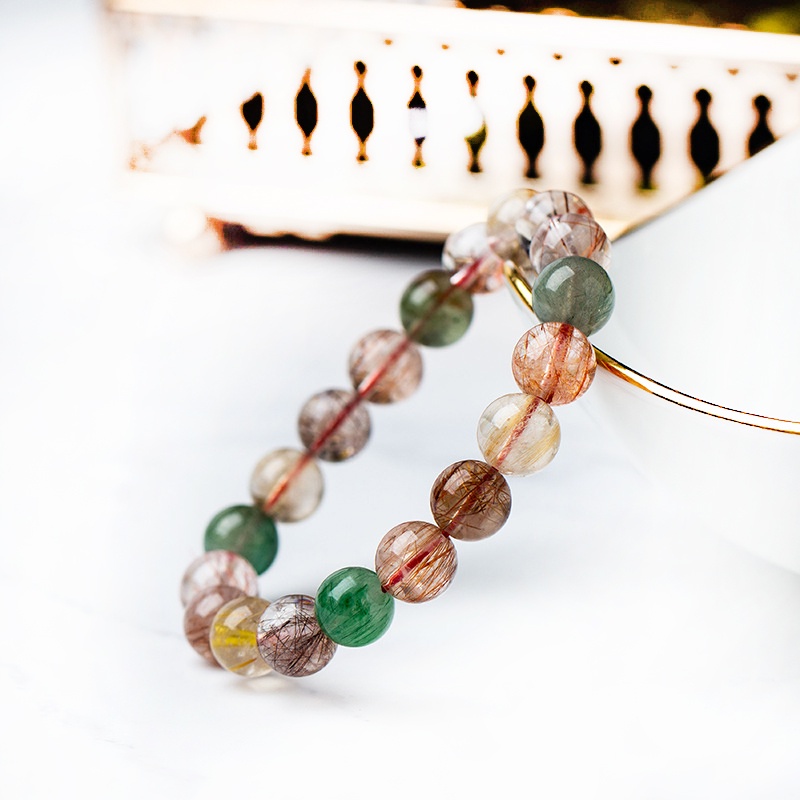 Vòng Tay Chuỗi Hạt Đá Pha Lê Tự Nhiên Nhiều Màu Thời Trang Cho Cặp Đôi