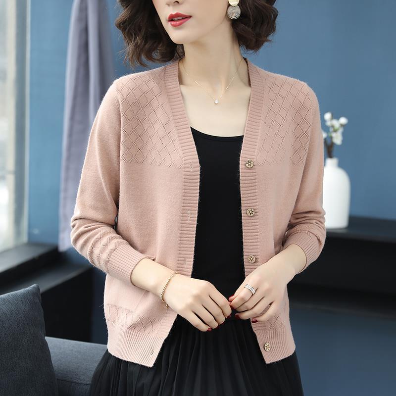 Áo Khoác cardigan Dệt Kim Tay Dài Thời Trang Cho Phụ Nữ Trung Niên 8SZ9 8SZ9