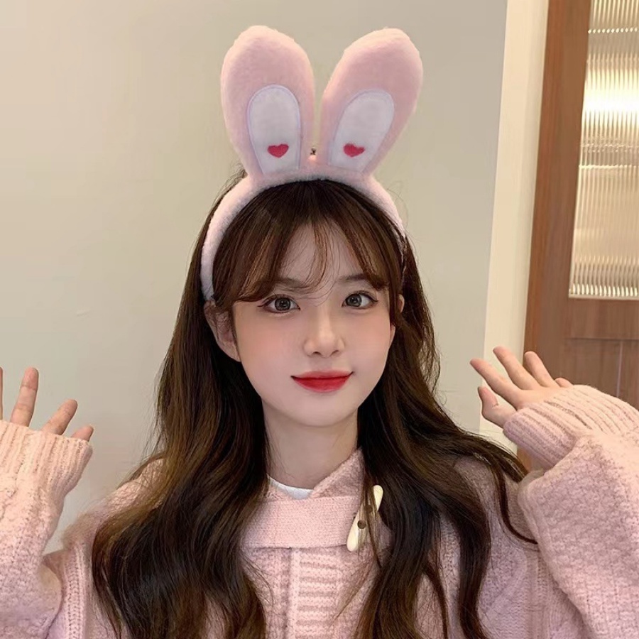 Băng Đô Cài Tóc Hình Thỏ Hoạt Hình Bằng Lông Nhung Phong Cách Hàn Quốc Xinh Xắn