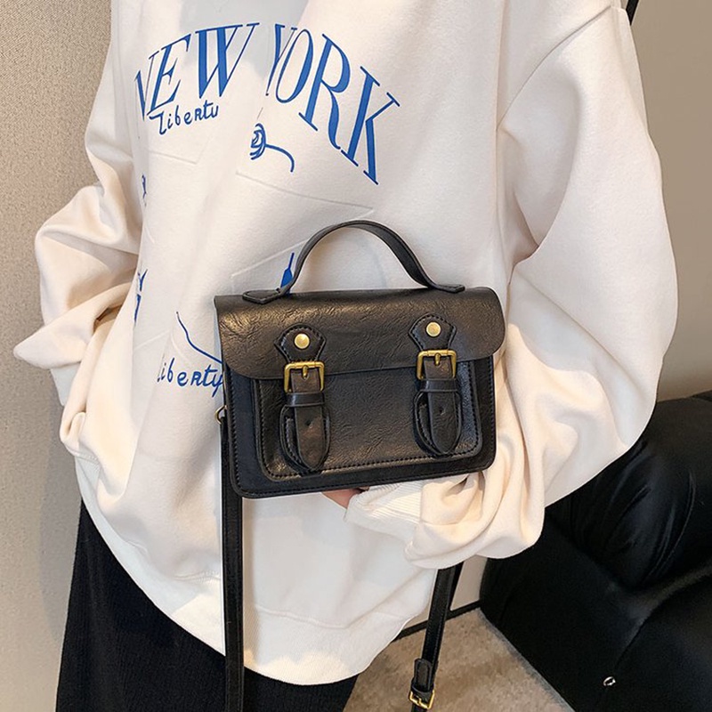 Túi Đeo Chéo Màu Sắc Tương Phản Phong Cách retro Cho Nữ