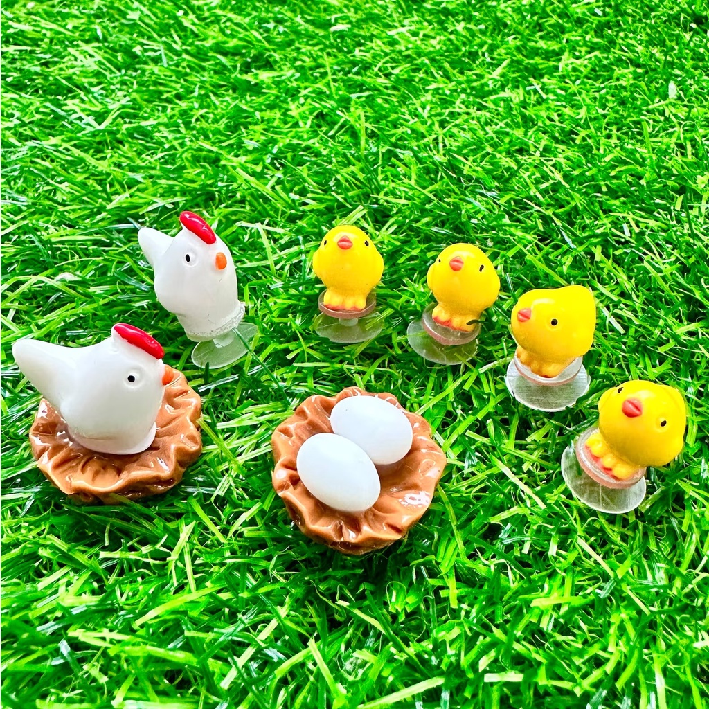 Sticke Set 7 / 14 Ghim Cài Giày 3D Hình Gà Con Dễ Thương phụ kiện dép croc jibbitz charms Nút Gắn Trang Trí Giày Dép Jibbitz, Sticker, Charm Xinh Xắn Đáng Yêu