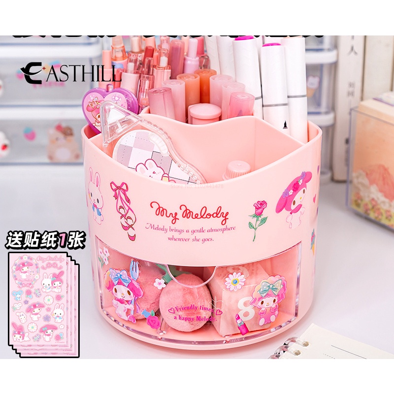 SANRIO Hộp Đựng Bút Xoay Hình Kuromi Melody Cinnamoroll Hoạt Hình Đáng Yêu Để Bàn
