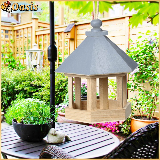 Nhà Chim Hình Lục Giác Bằng Gỗ Dùng Trang Trí Sân Vườn