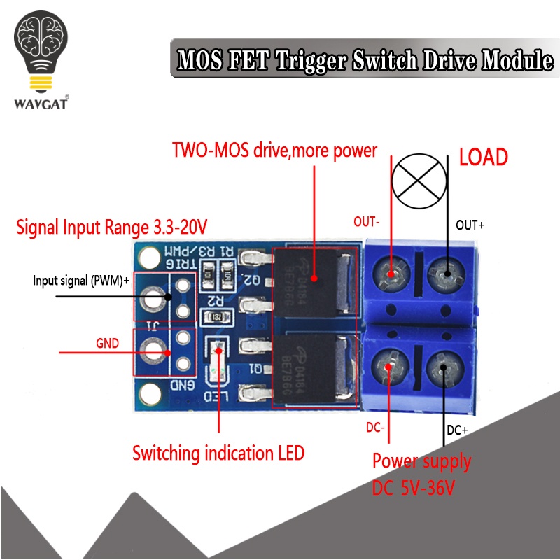 15A 400W MOS FET Trigger Switch Drive Module PWM Regulator Control Panel