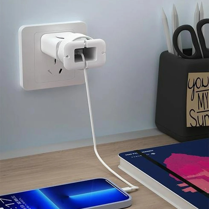 Phụ Kiện Bảo Vệ Dây Cáp Sạc 2 Trong 1 Bằng Silicon Mềm Chống Đứt Tiện Dụng