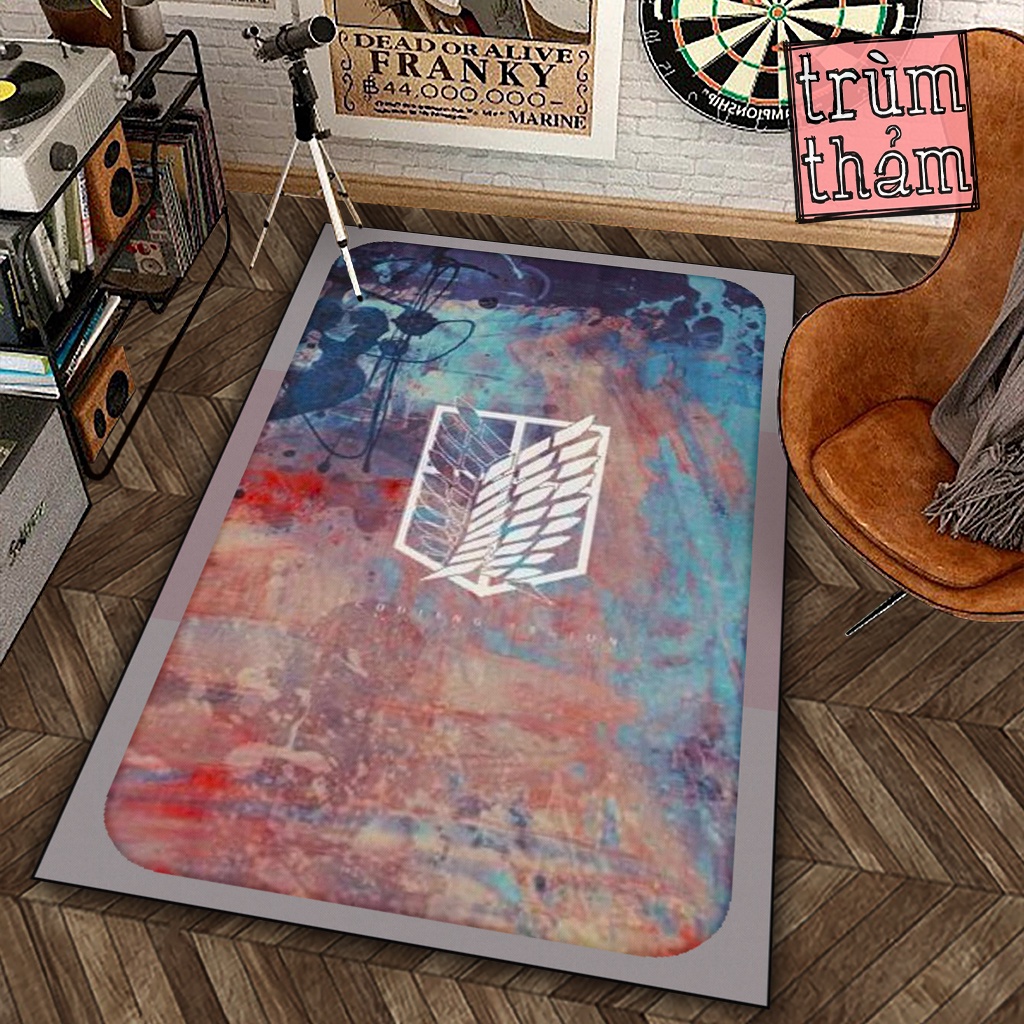 Thảm Trang Trí Logo Biểu Tượng Chinh Sát Đoàn Attack On Titan Decor Phòng Ngủ Phòng Khách Văn Phòng