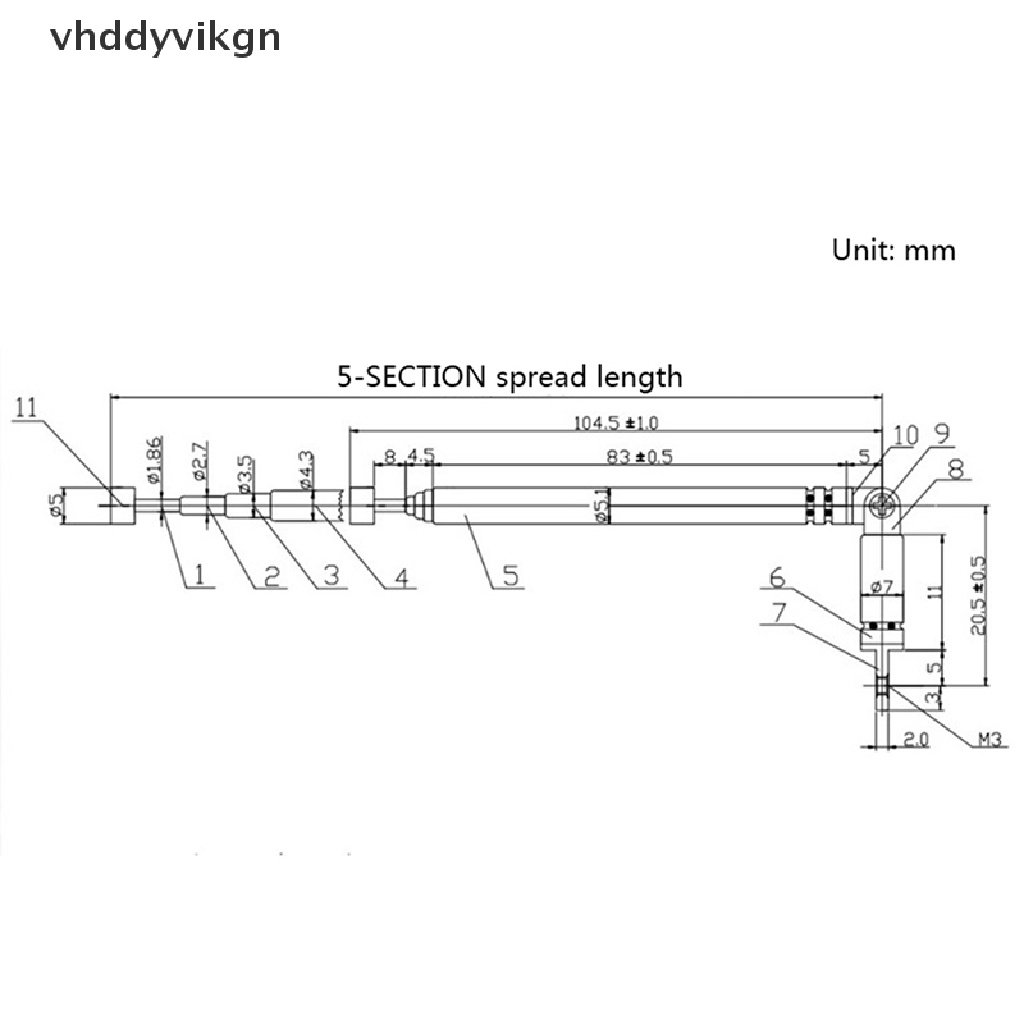 1 Ăng Ten Radio AM FM Thu Gọn 5 Khúc Bằng Thép Không Gỉ 37cm