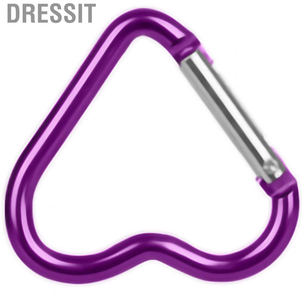 Dressit Aluminum Alloy Carabiner Heart Shaped Heavy Duty Metal Camping Hanging Buckle for Hiking Water Bottle Keychain