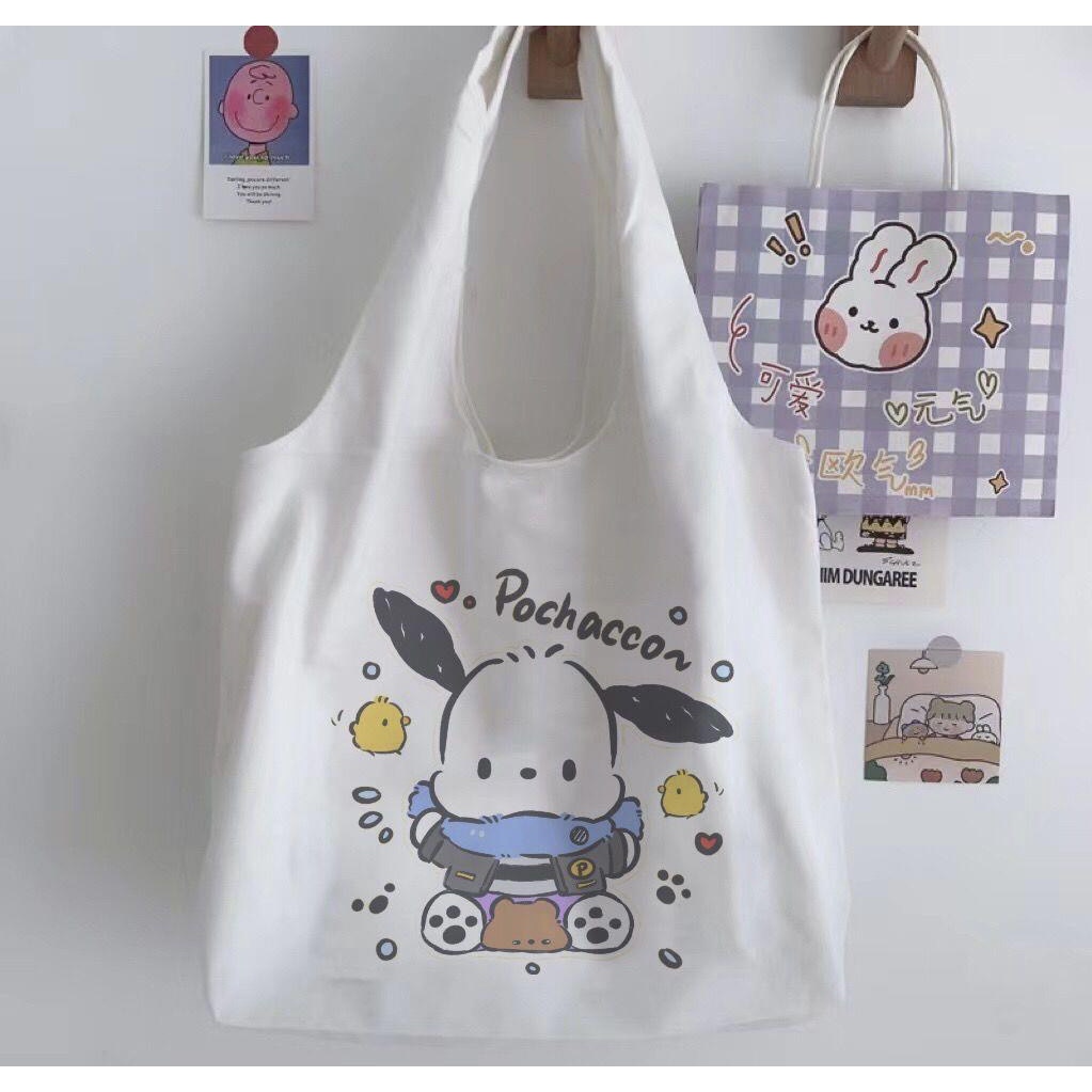 Túi Tote Vải Canvas Đi Học Gấu KOMILA Xinh Xắn Phong Cách Hàn Quốc MTT0335