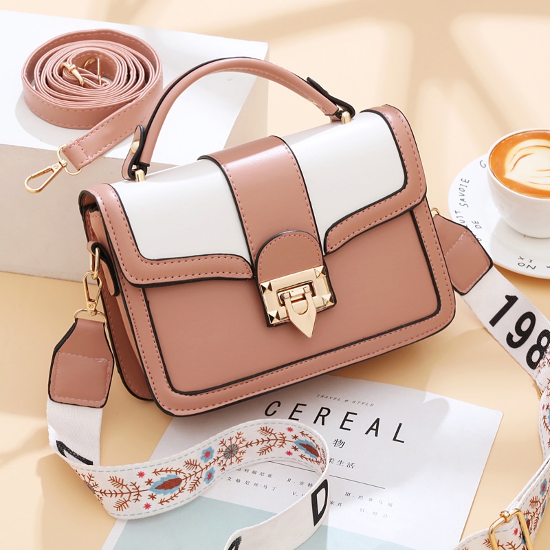 Túi Đeo Chéo Vuông Nhỏ Màu Tương Phản Phong Cách Hàn Quốc Thời Trang Cho Nữ