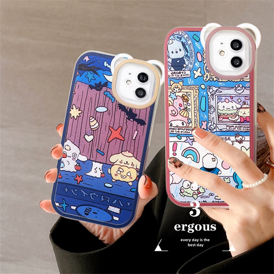 Ốp Điện Thoại Mềm In Hình Gấu Hoạt Hình Dễ Thương Cho IPhone 14 13 12 11 Pro Max SE2020 X XR Xs Max 7 8 6 6s Plus