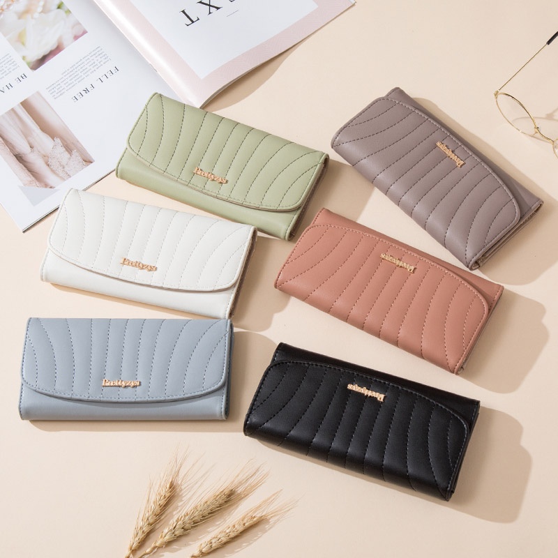 Ví Da PU Dáng Dài Thiết Kế Thanh Lịch Cho Phái Nữ