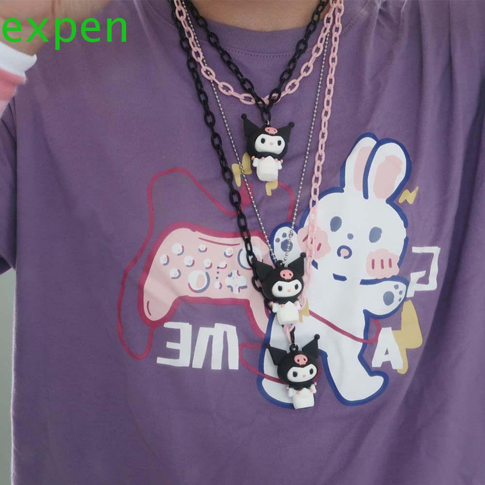 Vòng Cổ Choker Bằng Resin Họa Tiết Kuromi Hoạt Hình Đơn Giản Đáng Yêu Phong Cách Hàn Quốc Cho Nữ