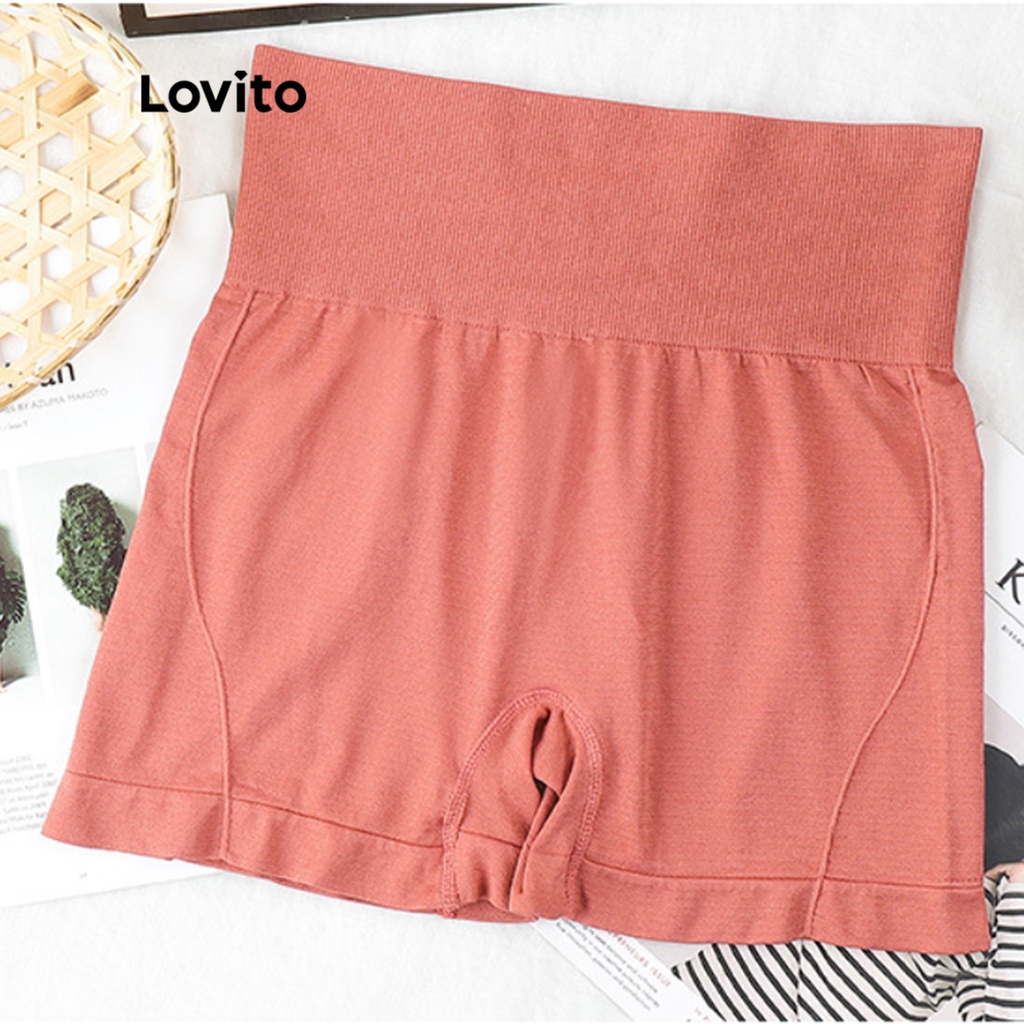 Quần đùi thể thao LOVITO màu trơn in họa tiết phong cách thời trang thiết yếu