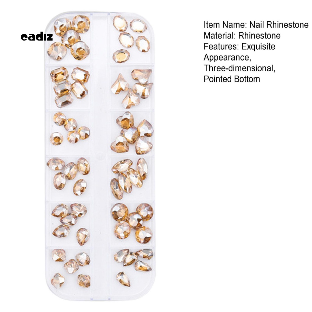 1 Hộp Phụ Kiện Trang Trí Móng Tay Nghệ Thuật Sáng Bóng Đẹp Mắt