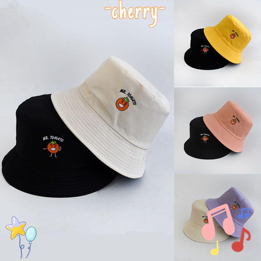 Set 3 Mũ Bucket Hai Mặt Thêu Họa Tiết Thời Trang Mùa Hè Hàng Mới Dành Cho Nam Nữ