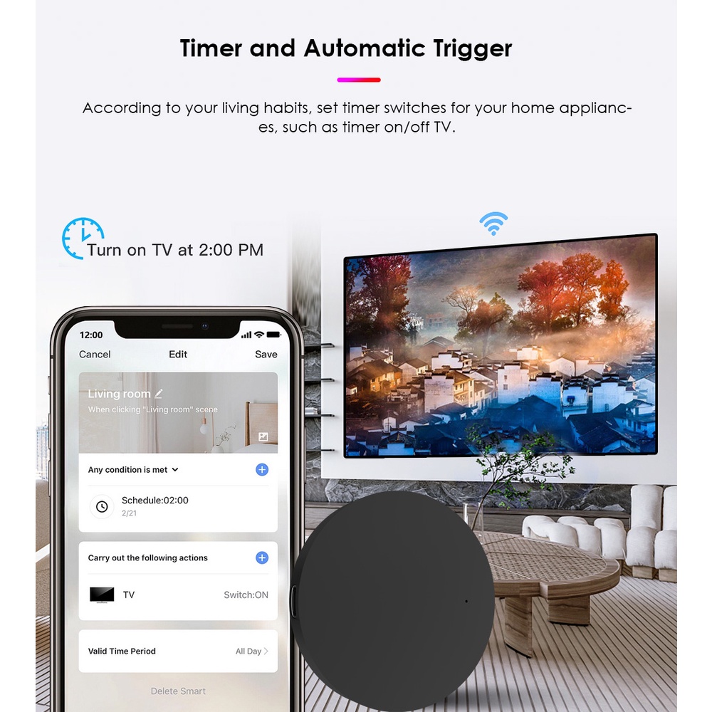 Aubess Aubess 2023 Nâng cấp Ir Điều khiển từ xa Điều khiển bằng giọng nói Tuya Universal Mini Smart Home Hồng ngoại Wifi Ir Alexa Google Home Tmall Genie