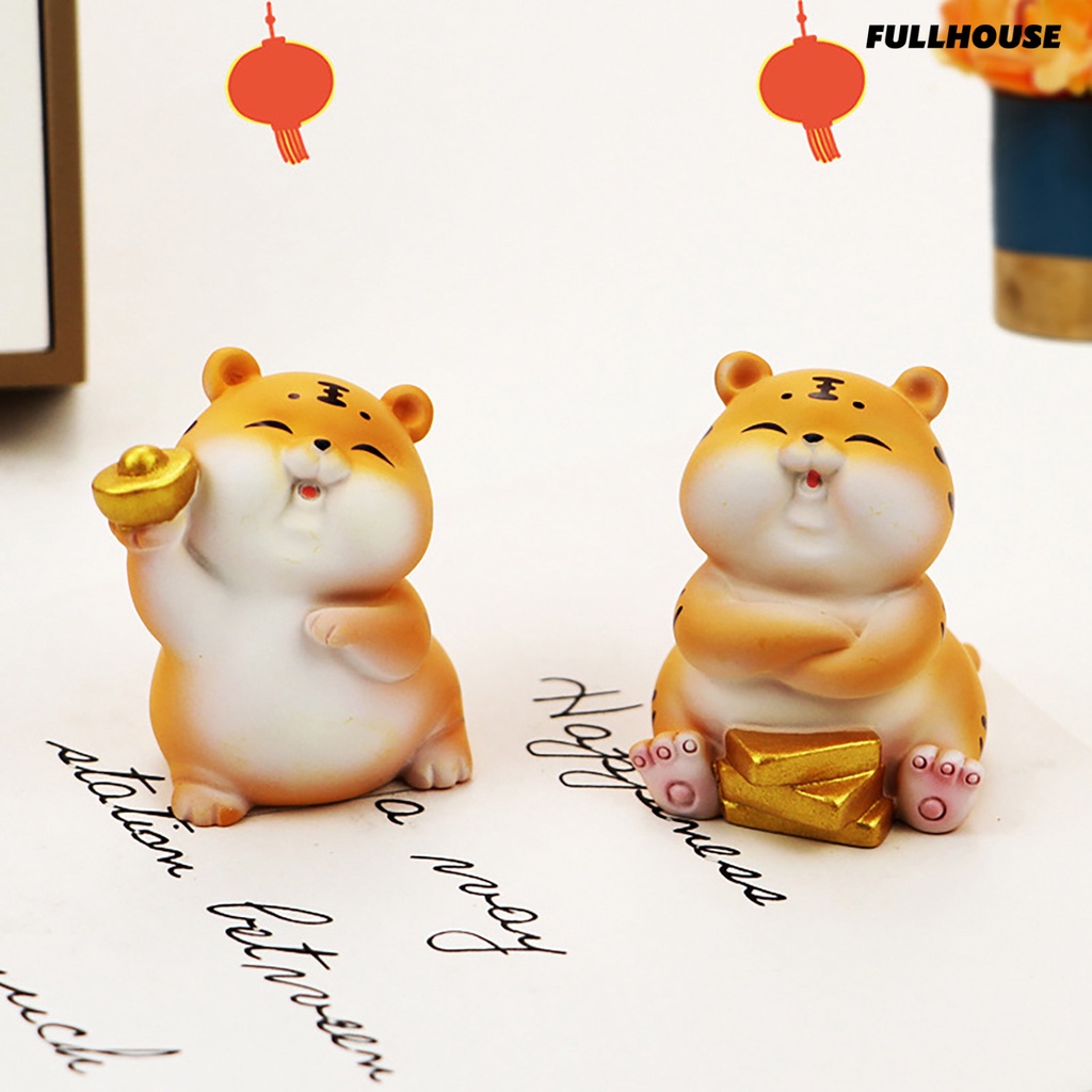 ☀Mô Hình Hổ Hoạt Hình Mini Bằng Nhựa Resin Để Bàn Trang Trí