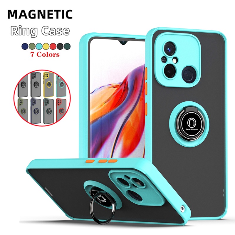 Ốp Điện Thoại Cứng Chống Sốc Có Vòng Đỡ Nam Châm Cho Redmi 12C Redmi12C 12 C