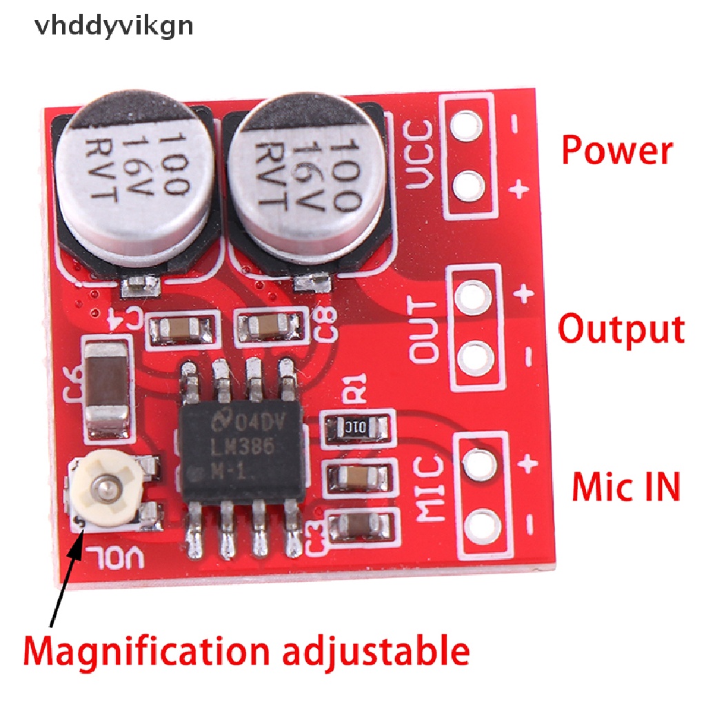 Bảng Mạch Khuếch Đại Âm Thanh Micro VHDD DC 5V-12V LM386 200 Lần
