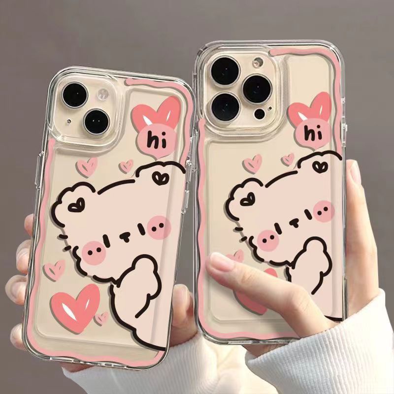 ✅Ốp Điện Thoại Mềm Trong Suốt In Hình Gấu Hoạt Hình Cho iPhone 14 / 13promax 12 / 11 xr / xs 7 / 8plus UMD3