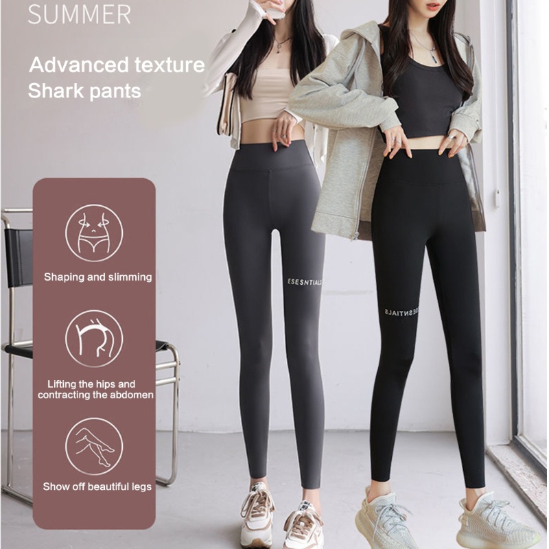 Xiangbao Quần Legging Thể Thao Lưng Cao Ôm Dáng Không Để Lại Dấu Vết In Chữ Thời Trang Xuân Hè Cho Nữ