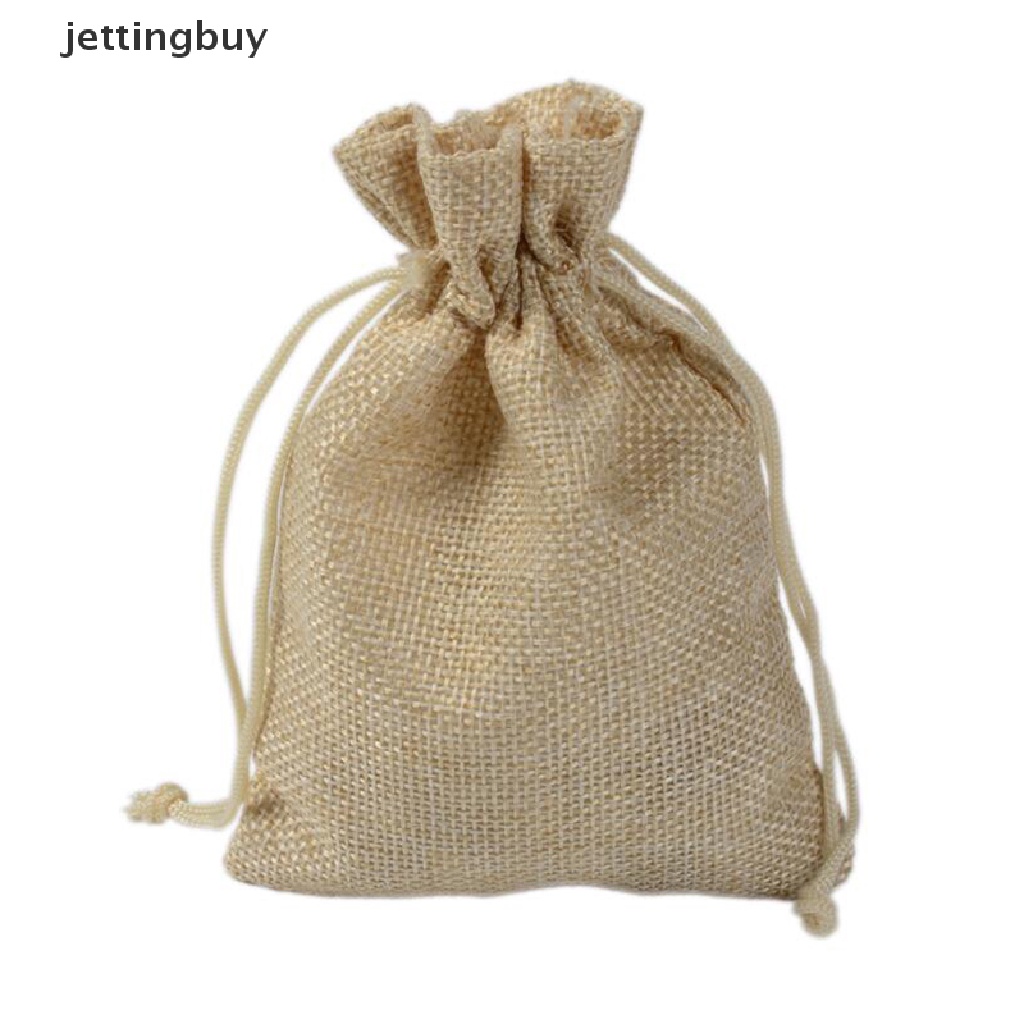 Set 10 túi dây rút JETTING QDD bằng vải bố đựng trang sức nhiều màu sắc
